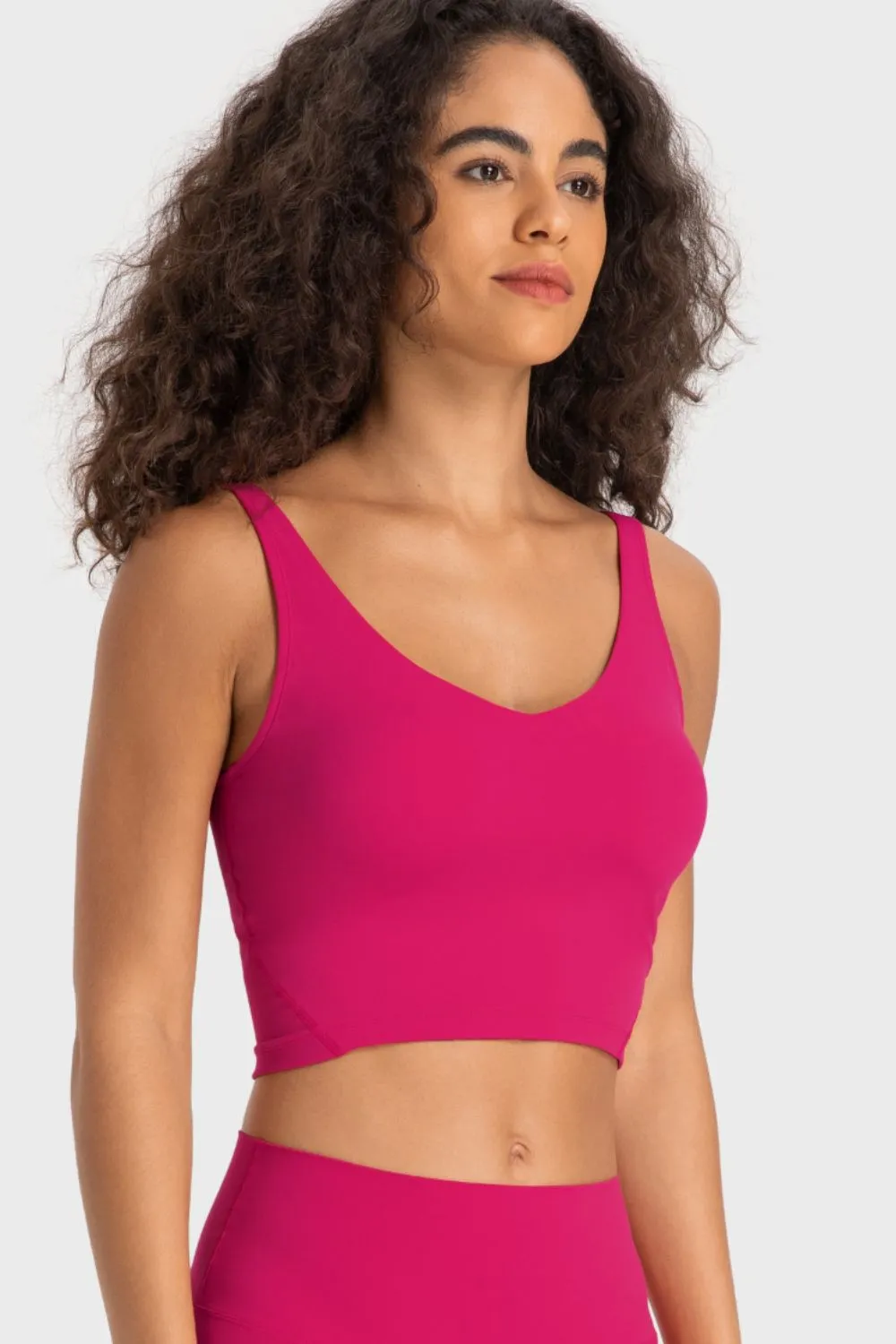 Deep V-Neck Crop Sports Bra, image 2
