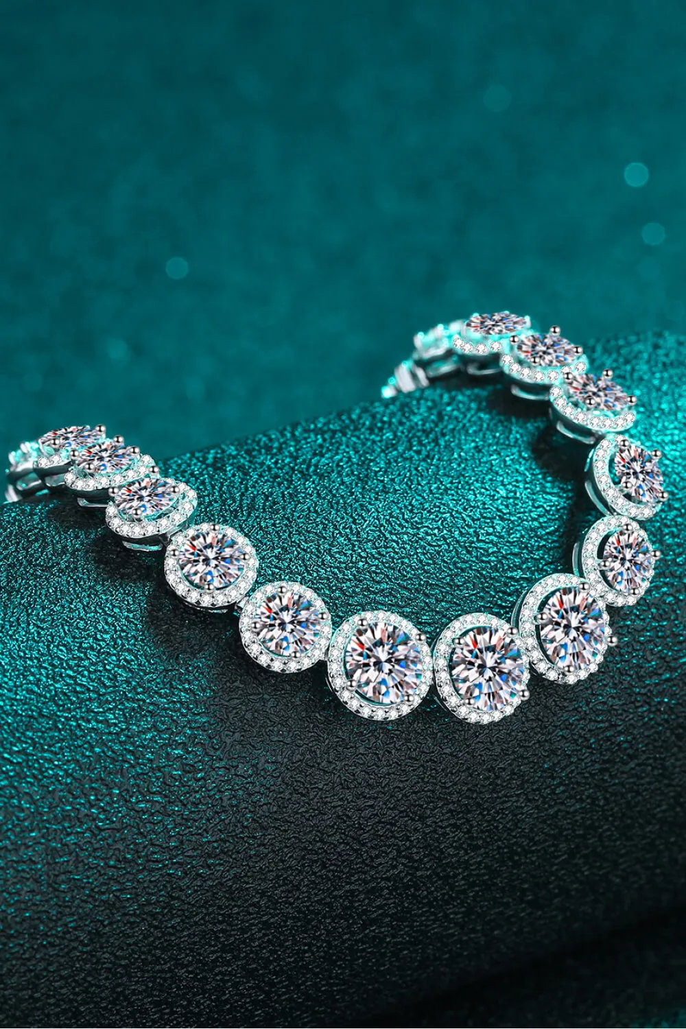 925 Sterling Silver 10.4 Carat Moissanite Bracelet, image 2