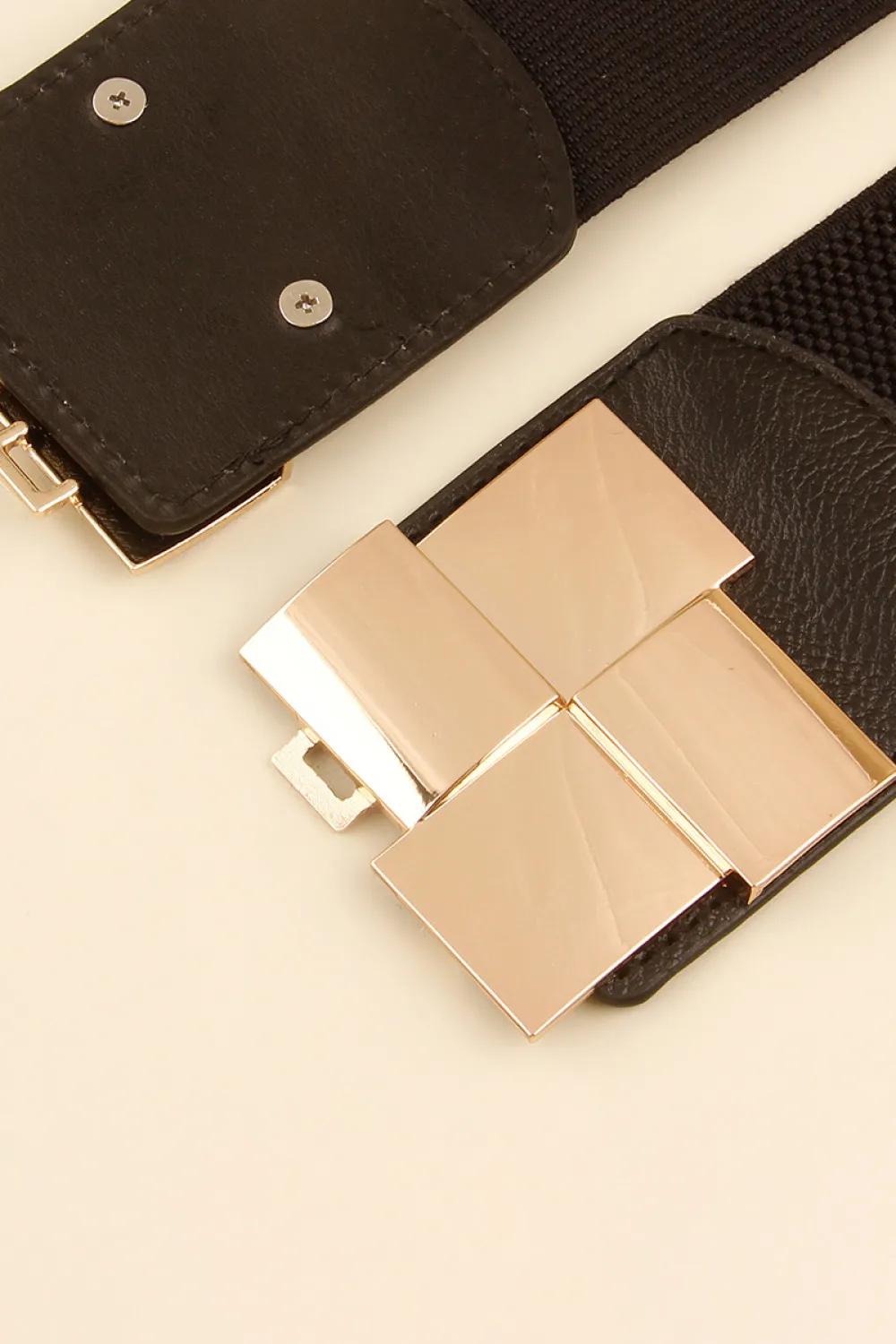 Geometric Buckle Elastic Wide Belt, image 2