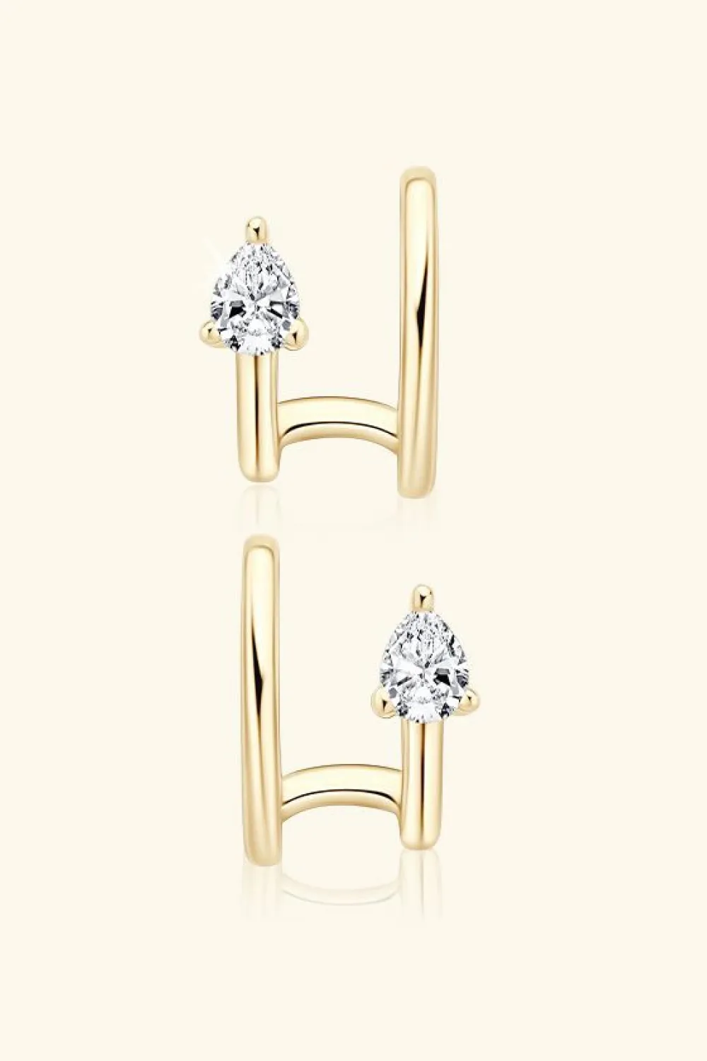 Moissanite 925 Sterling Silver Cuff Earrings, image 6