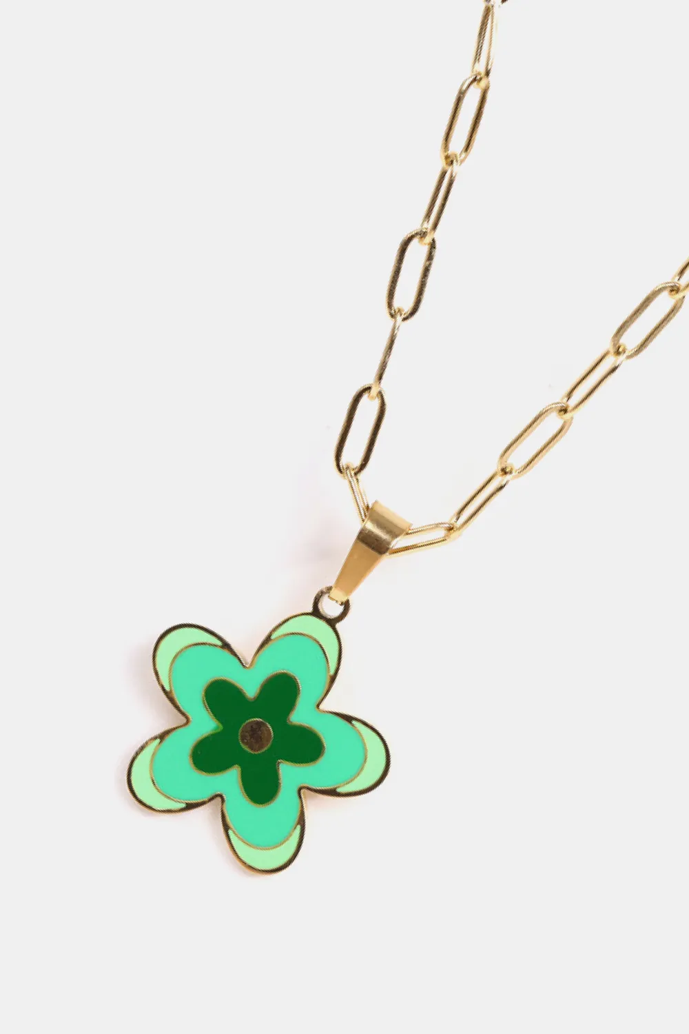 Flower Pendant Stainless Steel Necklace, image 9