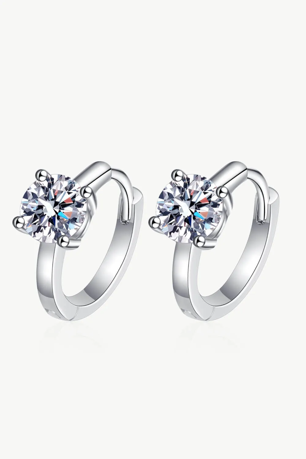 Moissanite Huggie Earrings, image 2