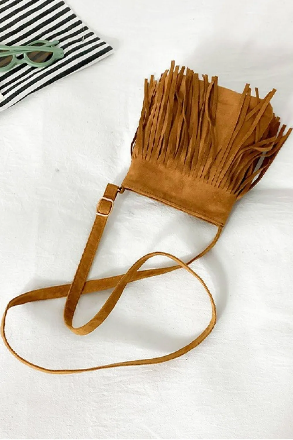 PU Leather Crossbody Bag with Fringe, image 7