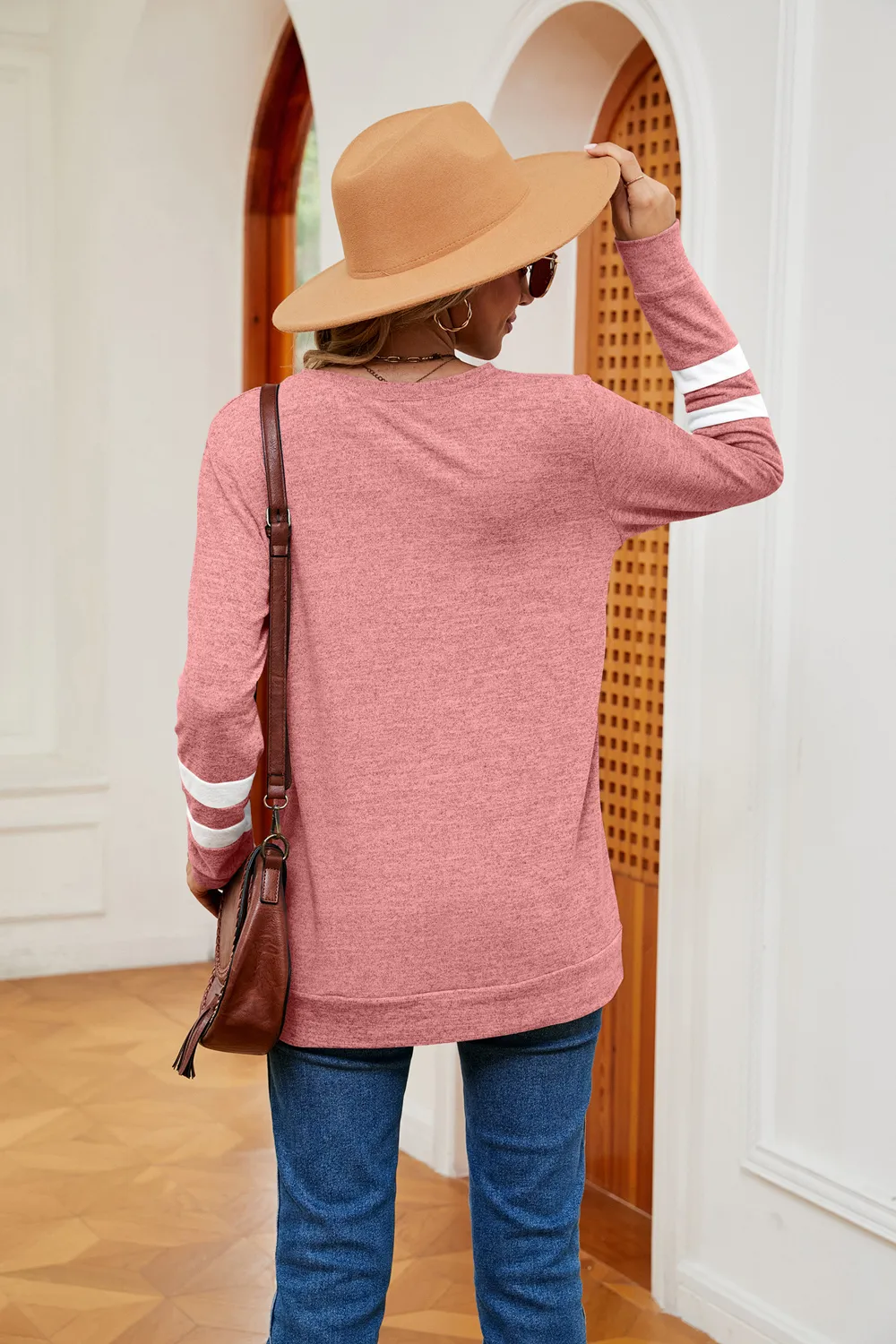 V-Neck Long Sleeve T-Shirt, image 3