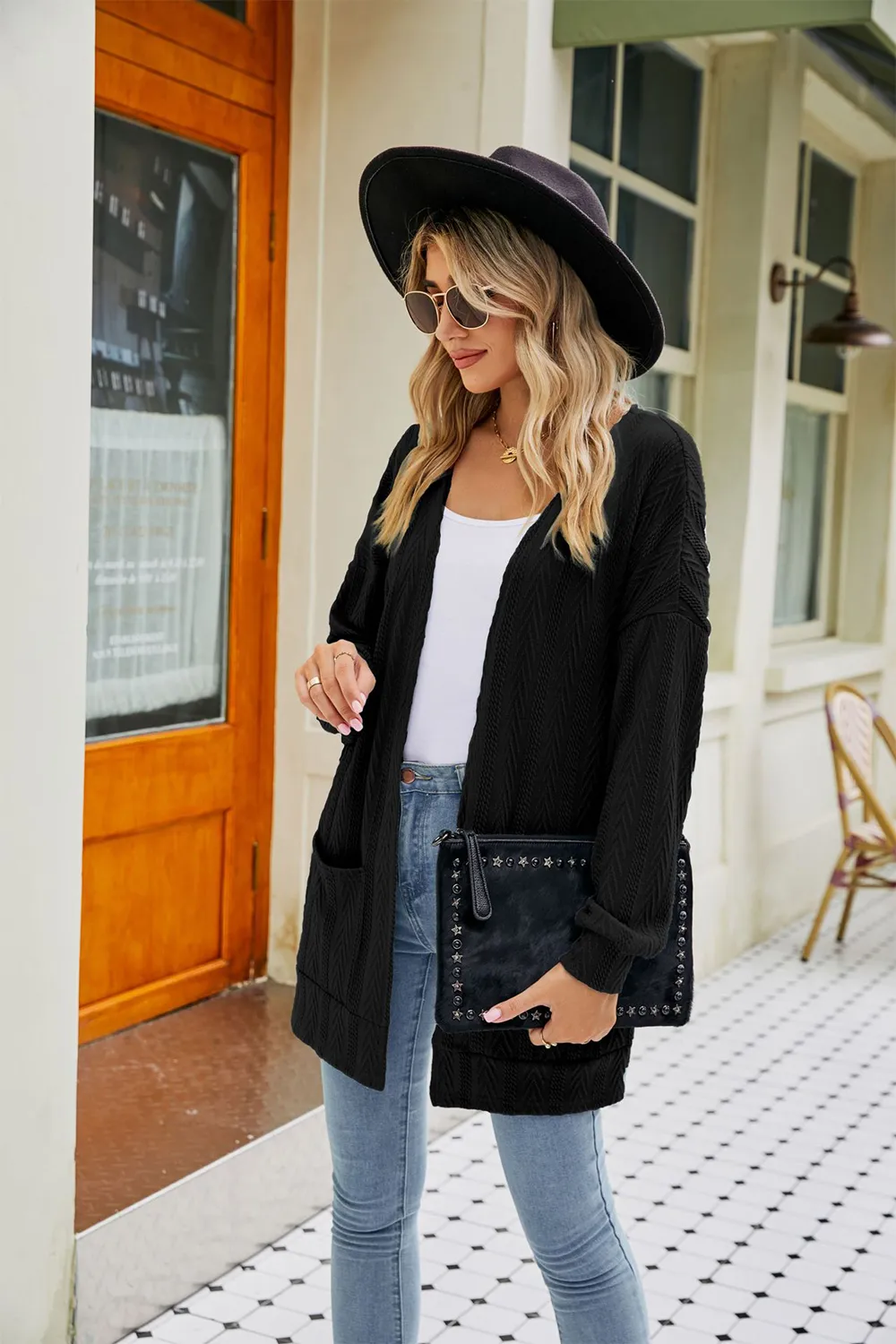 Long Sleeve Pocketed Cardigan, image 8
