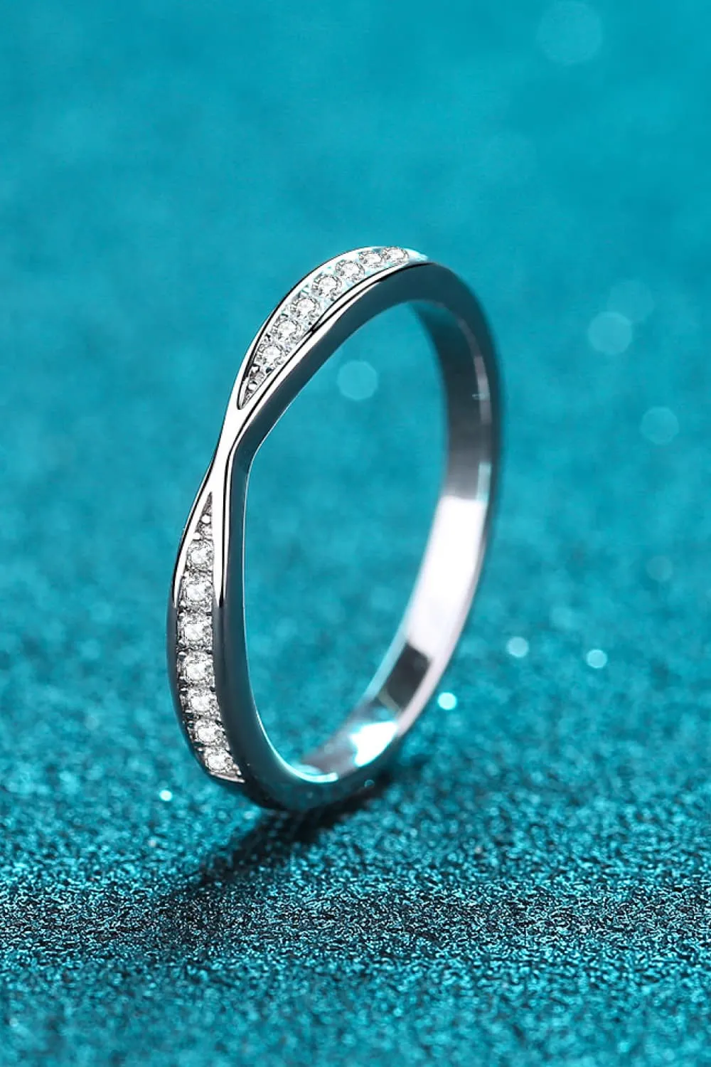Moissanite Rhodium-Plated Ring, image 3