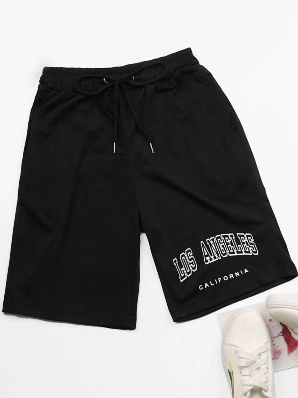 LOS ANGELES CALIFORNIA Graphic Drawstring Shorts, image 3