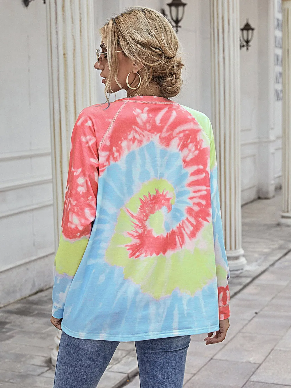 Printed Round Neck Raglan Sleeve Tee, image 2