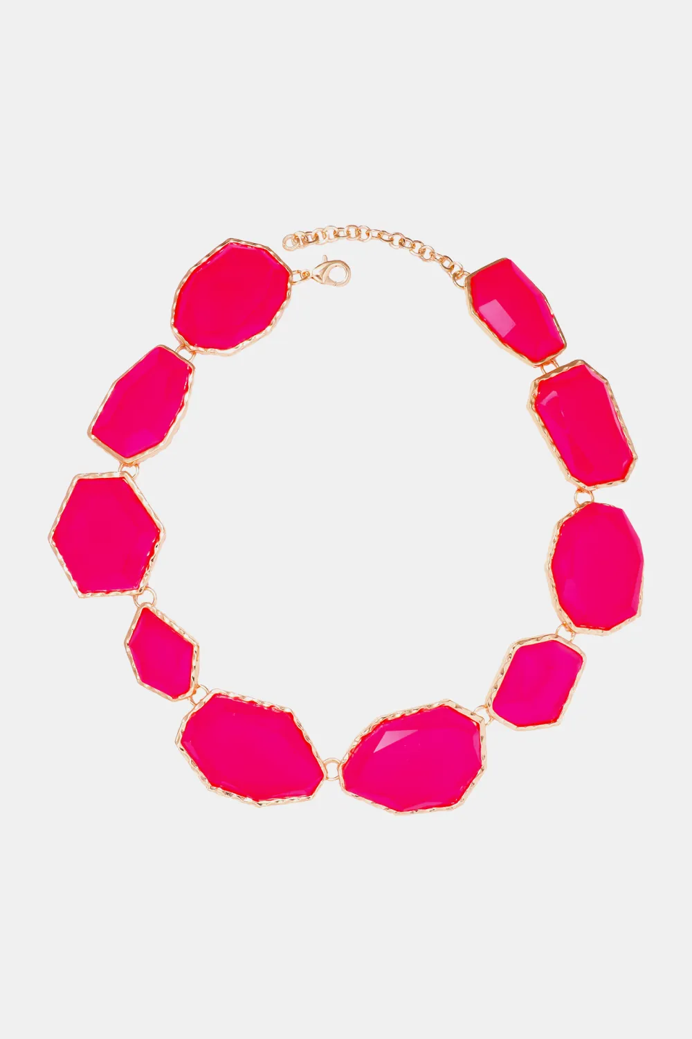 Geometrical Shape Zinc Alloy Frame Resin Necklace, image 12