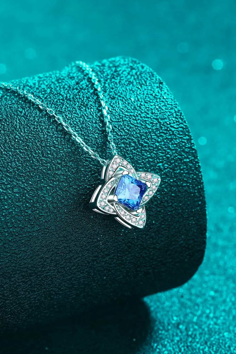 1 Carat Moissanite Floral Pendant Necklace, image 5