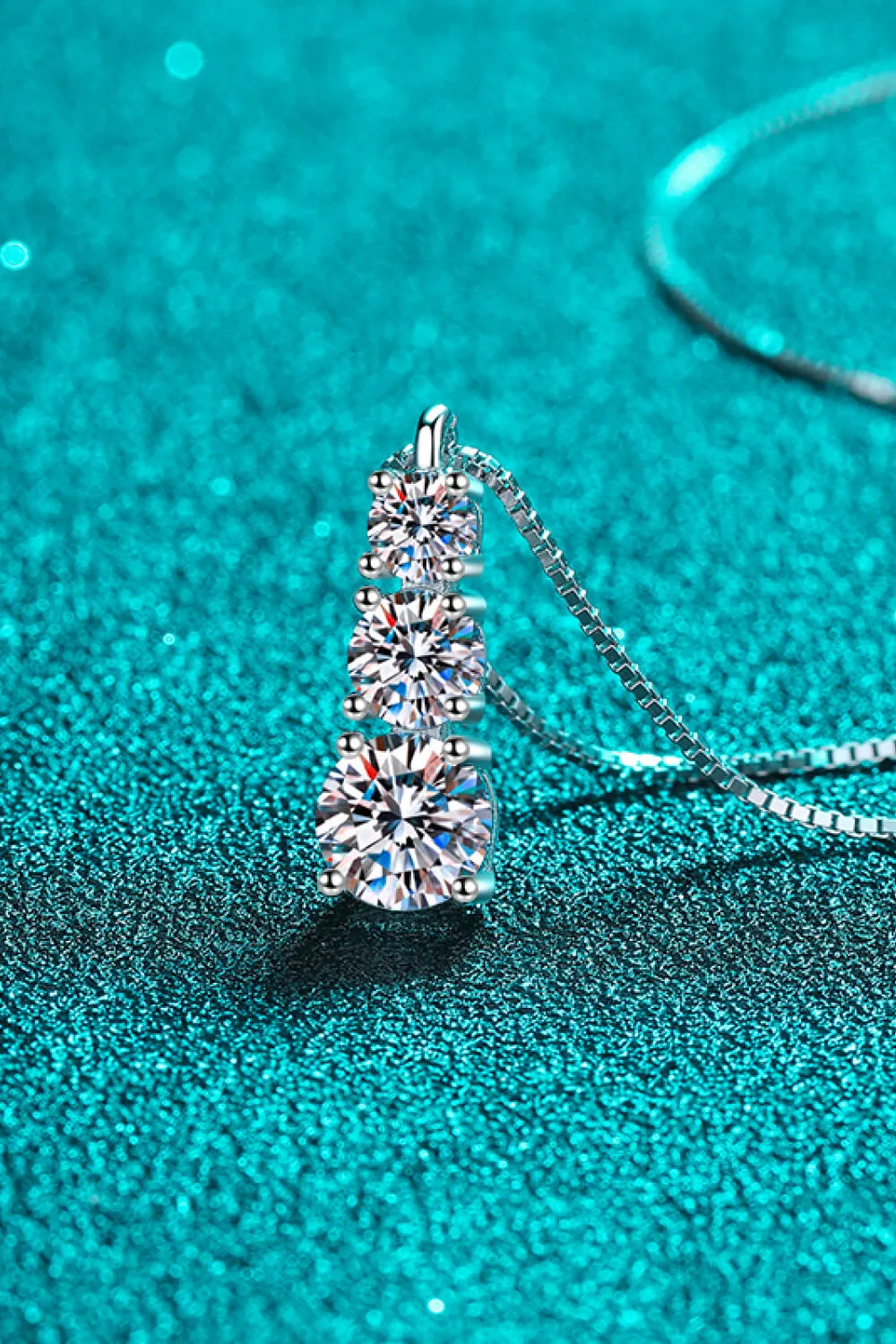 Moissanite Triple-Pendant Necklace, image 2