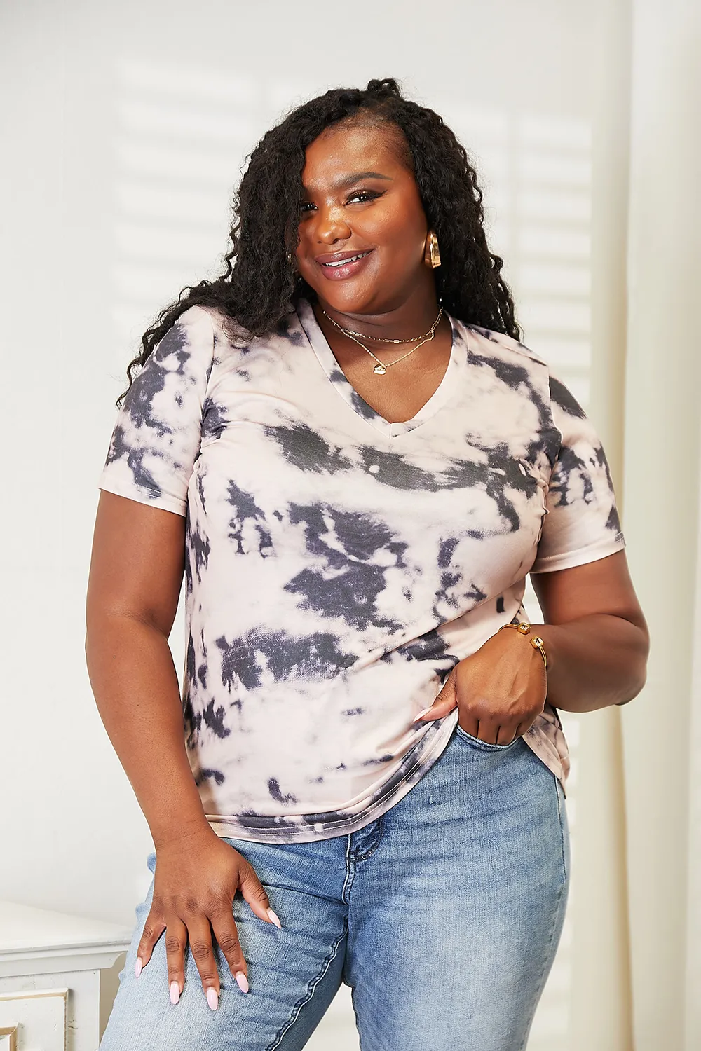 Tie-Dye V-Neck T-Shirt, image 2