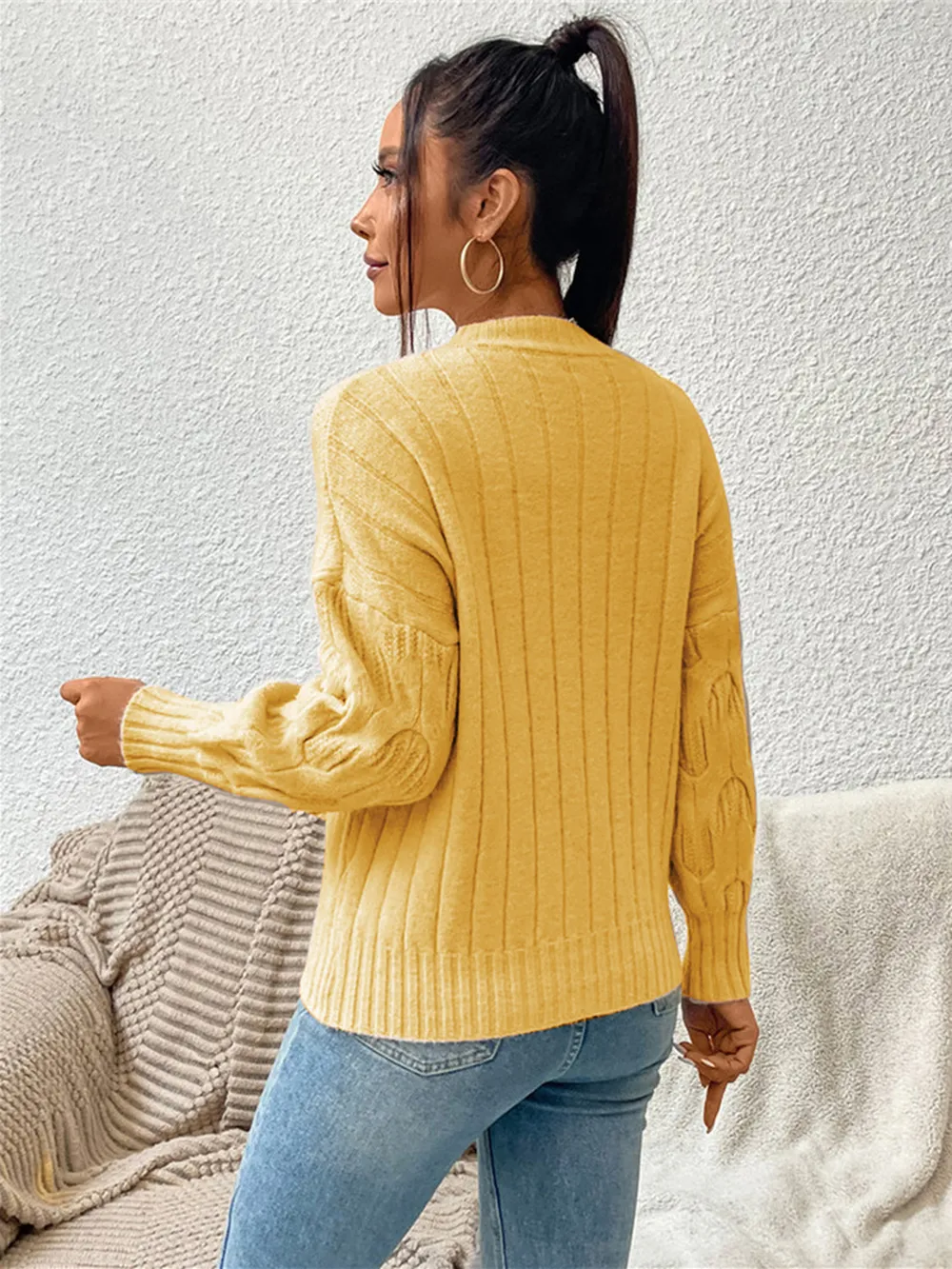 Round Neck Long Sleeve Sweater, image 20