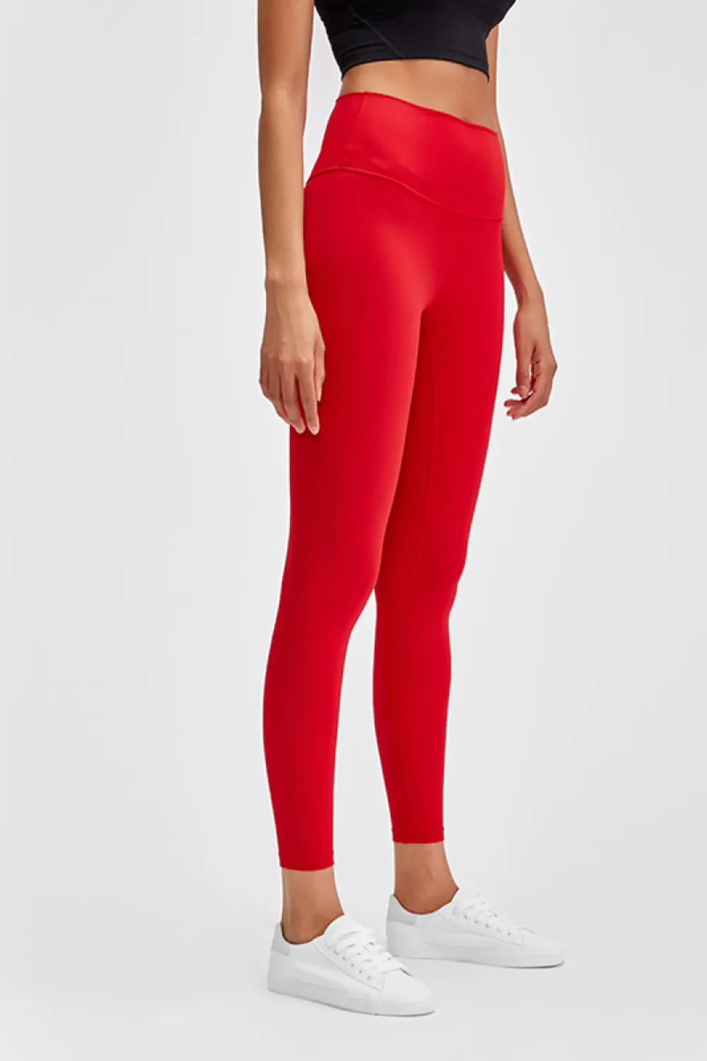 Wide Seamless Band Waist Sports Leggings, image 2