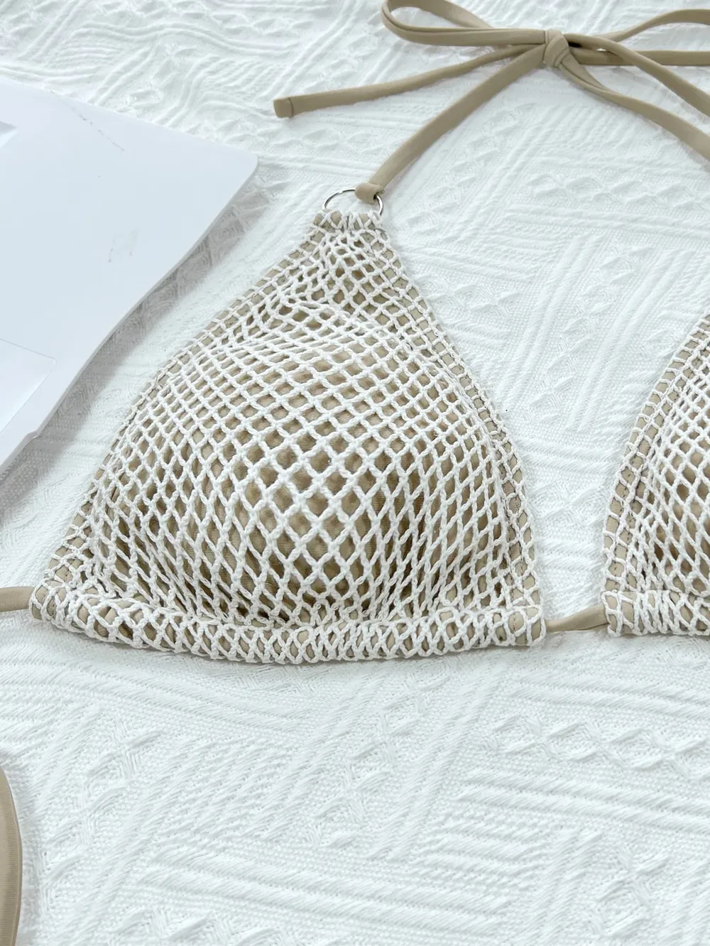 Halter Neck Tie Back Bikini Set, image 2