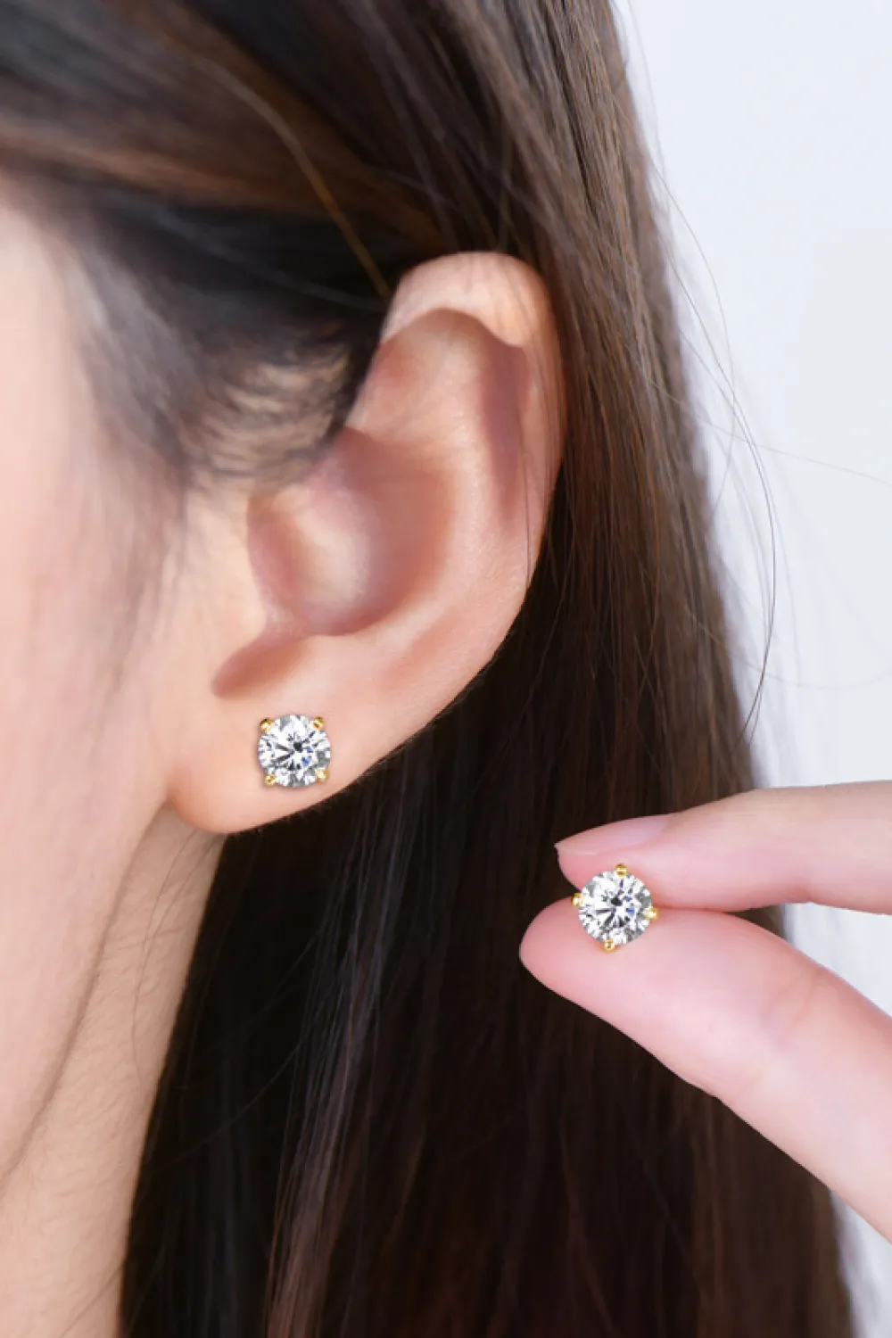 2 Carat Moissanite 925 Sterling Silver Stud Earrings, image 2