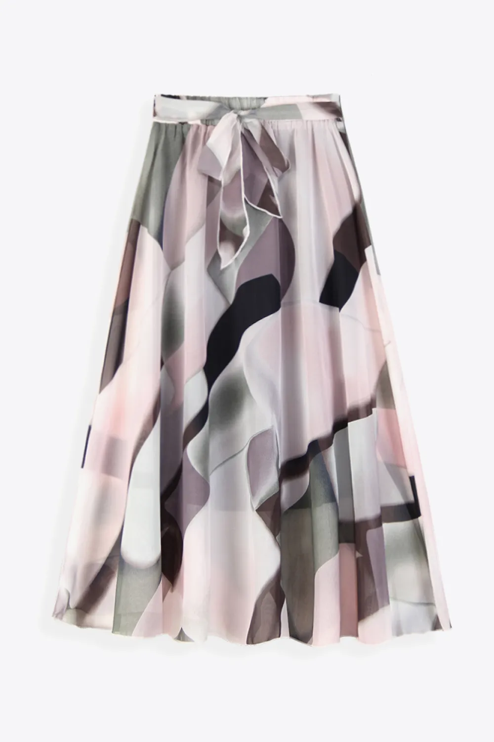 Full Size Floral Tie-Waist Skirt, image 3