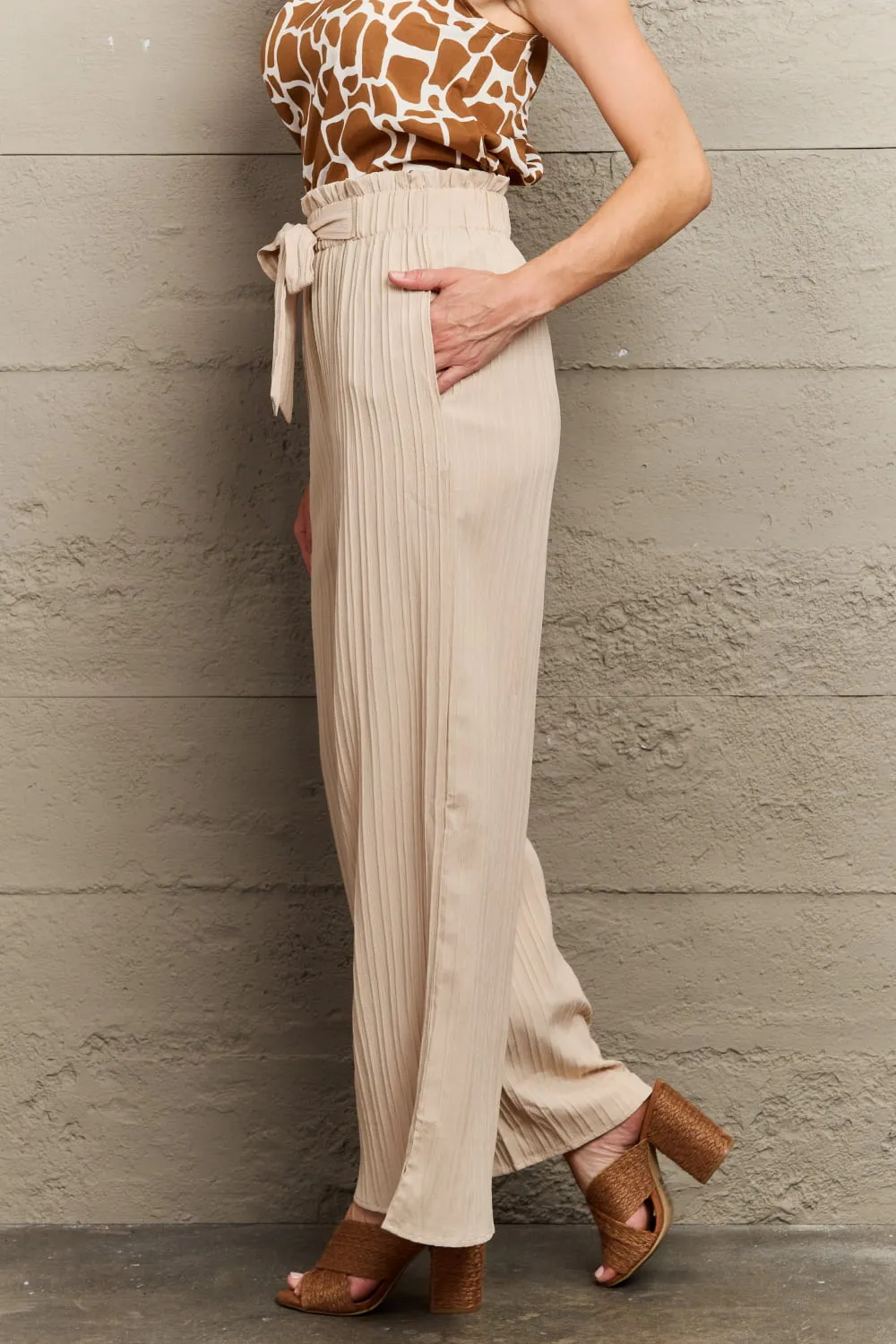 Tie Waist Long Pants, image 2