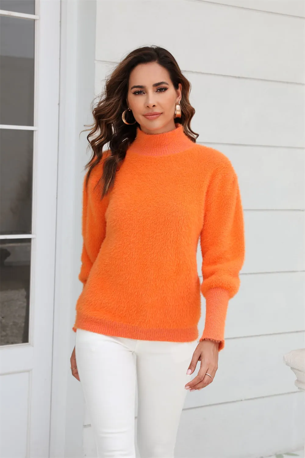 Turtle Neck Long Sleeve Pullover Sweater, image 13