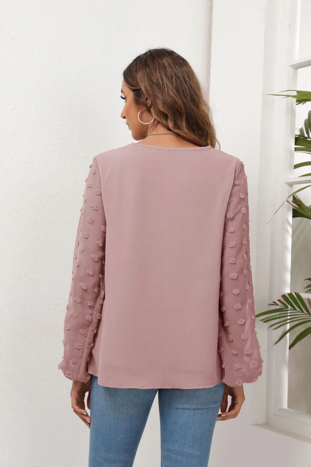 Swiss Dot Balloon Sleeve Blouse, image 3