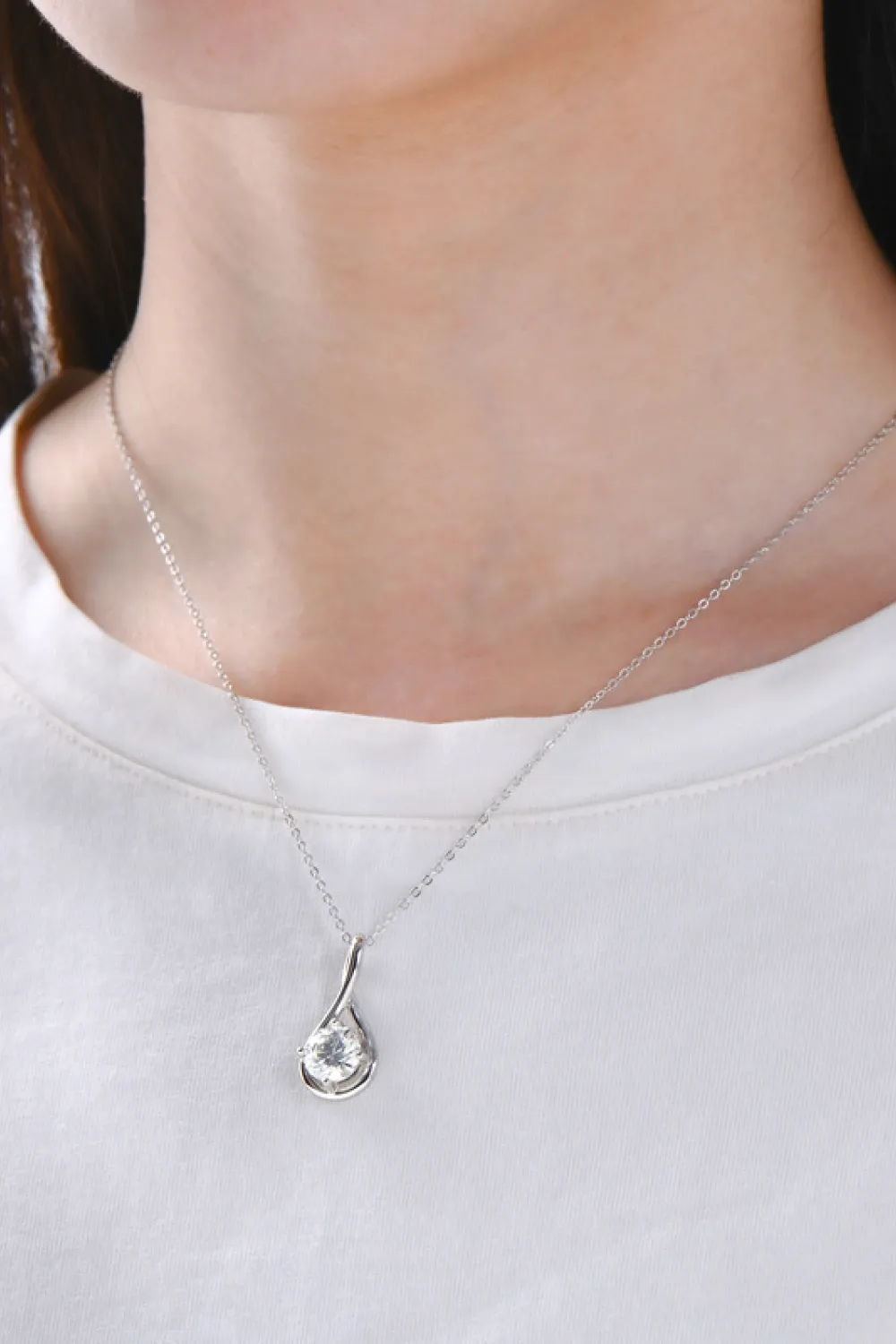 2 Carat Moissanite 925 Sterling Silver Necklace, image 2