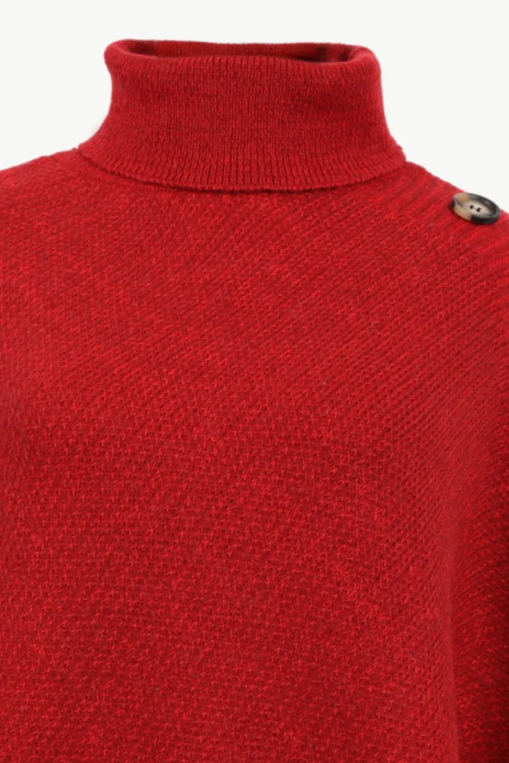 Turtleneck Buttoned Poncho, image 11