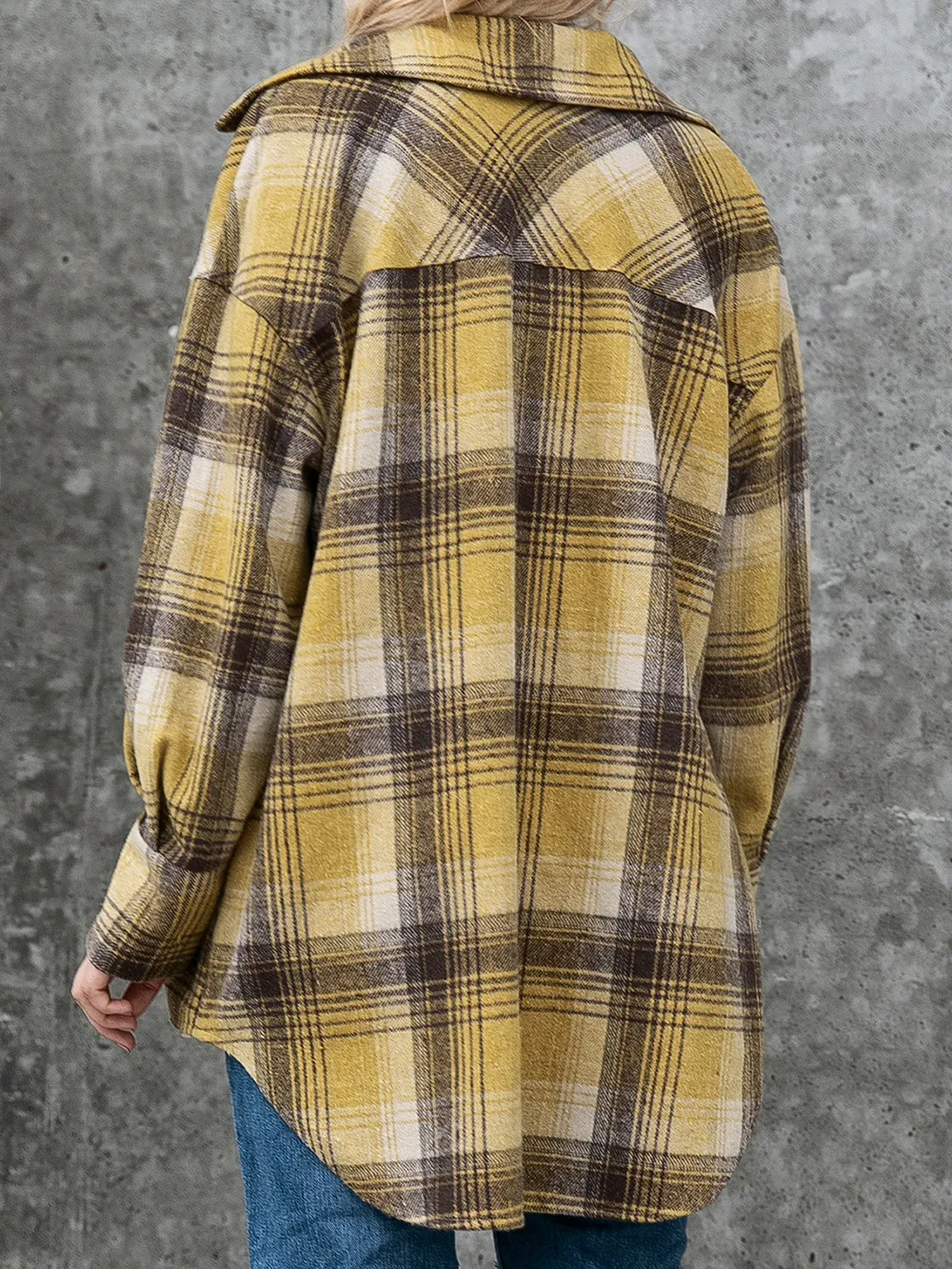 Plaid Collared Neck Long Sleeve Shirt, image 2