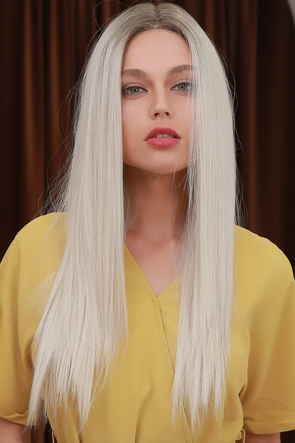 13*2" Lace Front Wigs Synthetic Long Straight 26" Heat Safe 150% Density, image 3