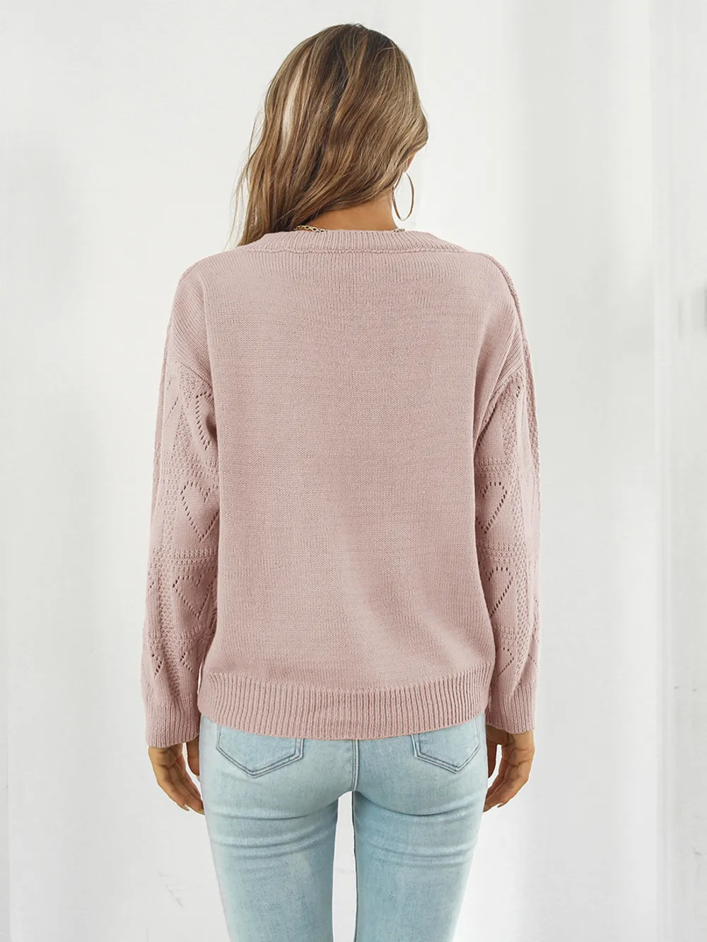 Openwork V-Neck Sweater, image 9