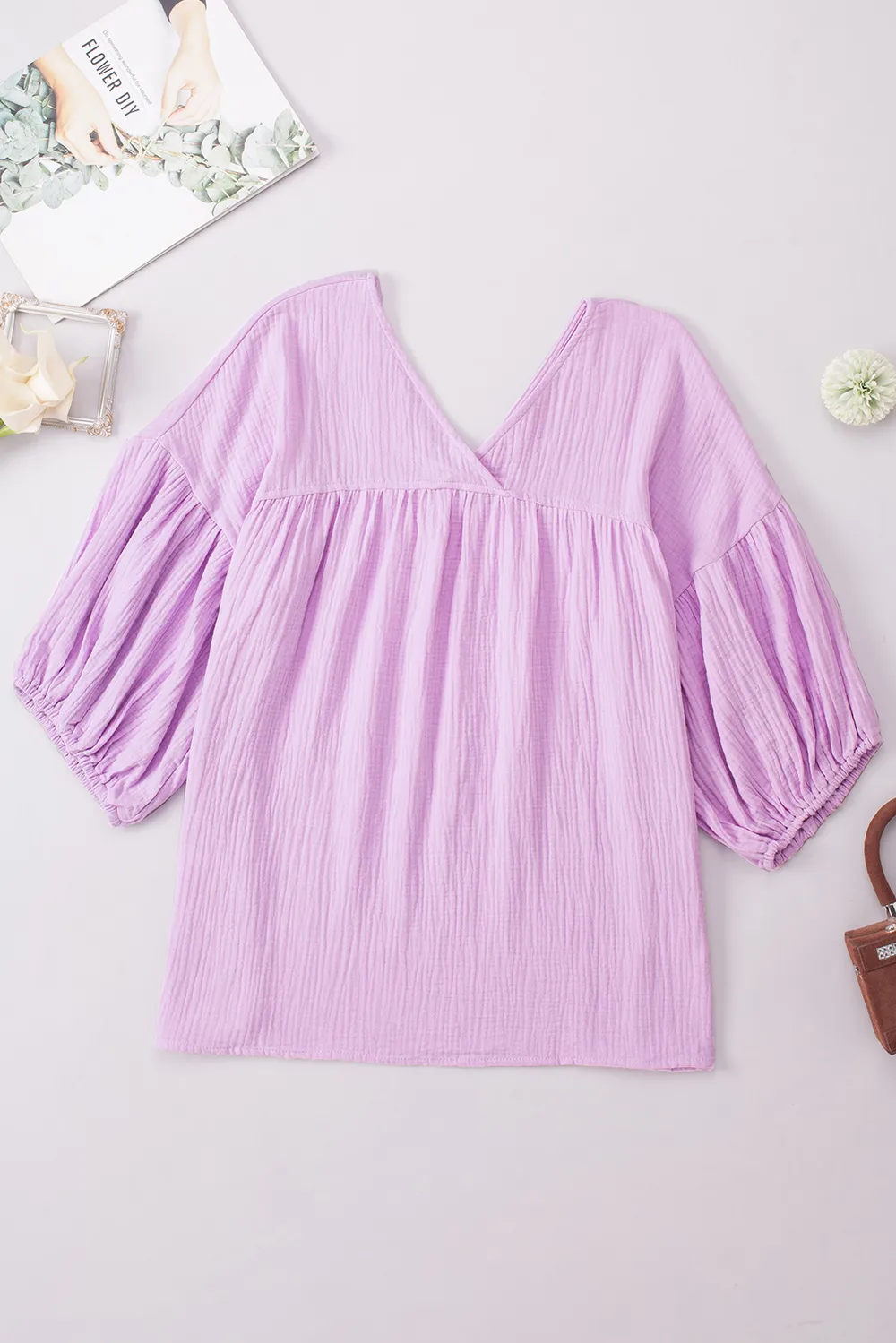 Dropped Shoulder V-Neck Blouse, image 32