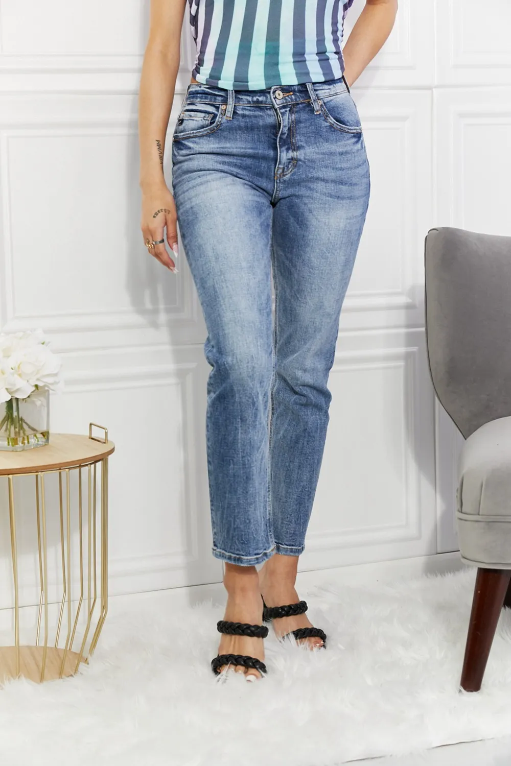 Full Size Amara High Rise Slim Straight Jeans Plus Size
