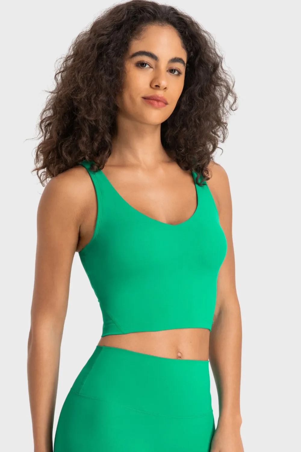 Deep V-Neck Crop Sports Bra, image 3