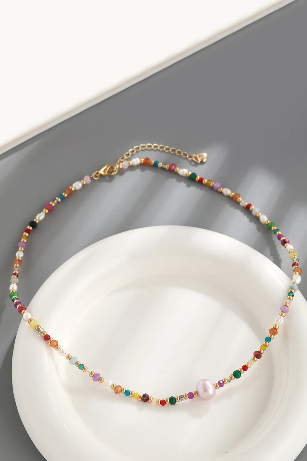 Multicolored Bead Necklace, image 4