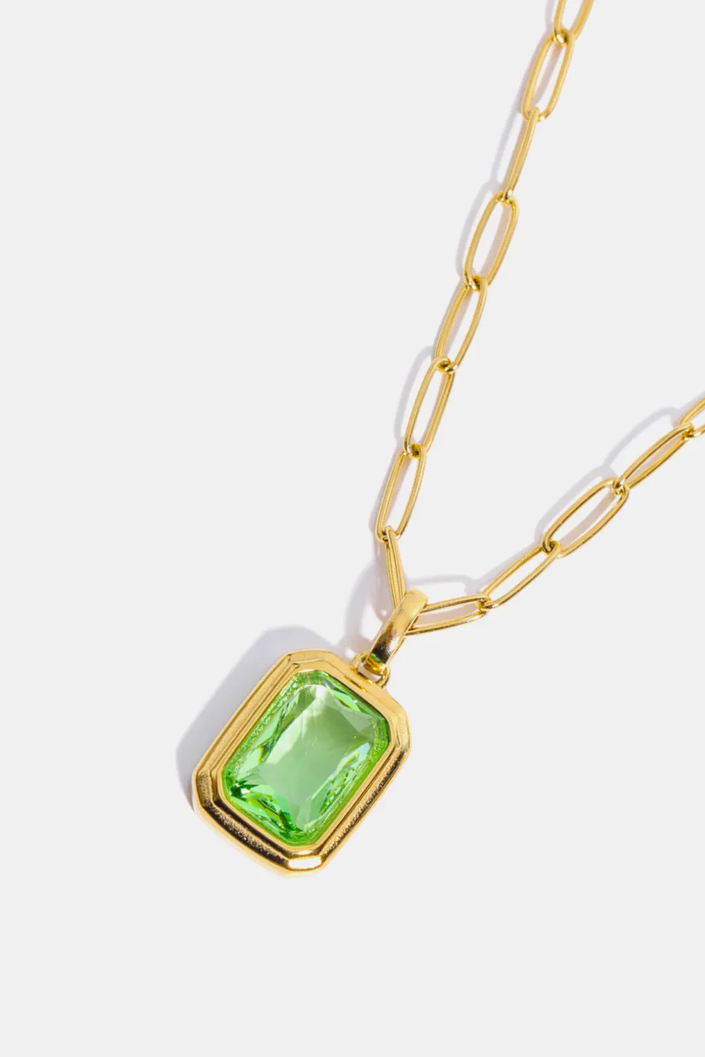 Zircon 18K Gold-Plated Geometrical Shape Pendant Necklace, image 11