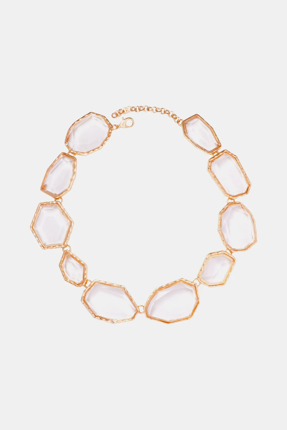 Geometrical Shape Zinc Alloy Frame Resin Necklace, image 13