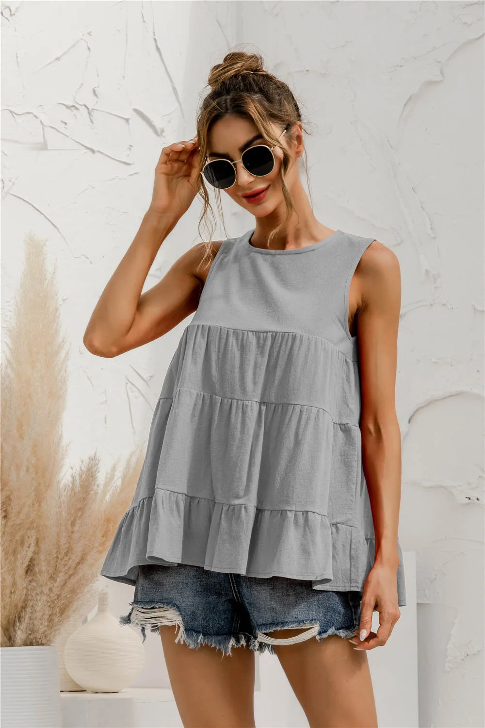 Round Neck Tiered Tank, image 4