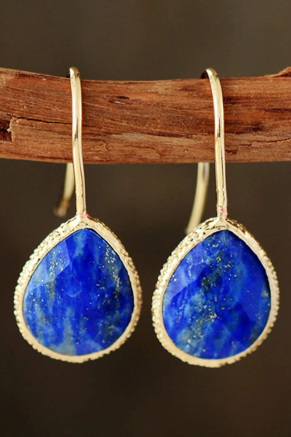 Handmade Natural Stone Teardrop Earrings, image 2