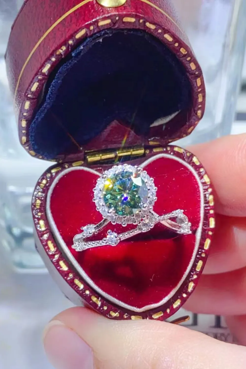 1 Carat Moissanite Platinum-Plated Ring, image 2