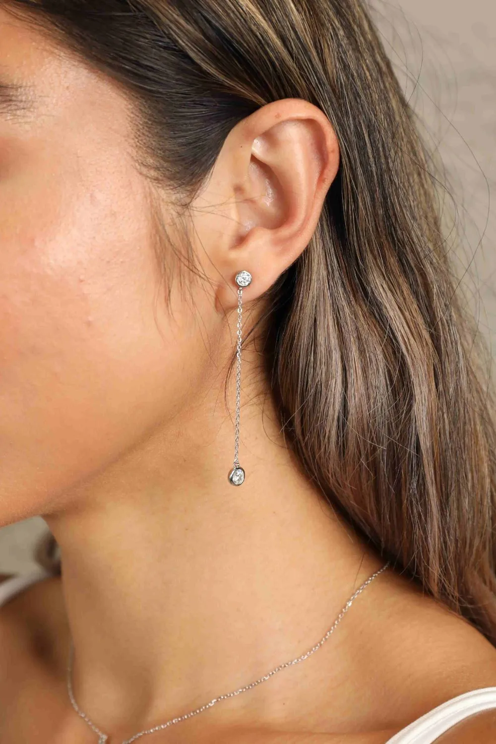 Moissanite Chain Earrings, image 2