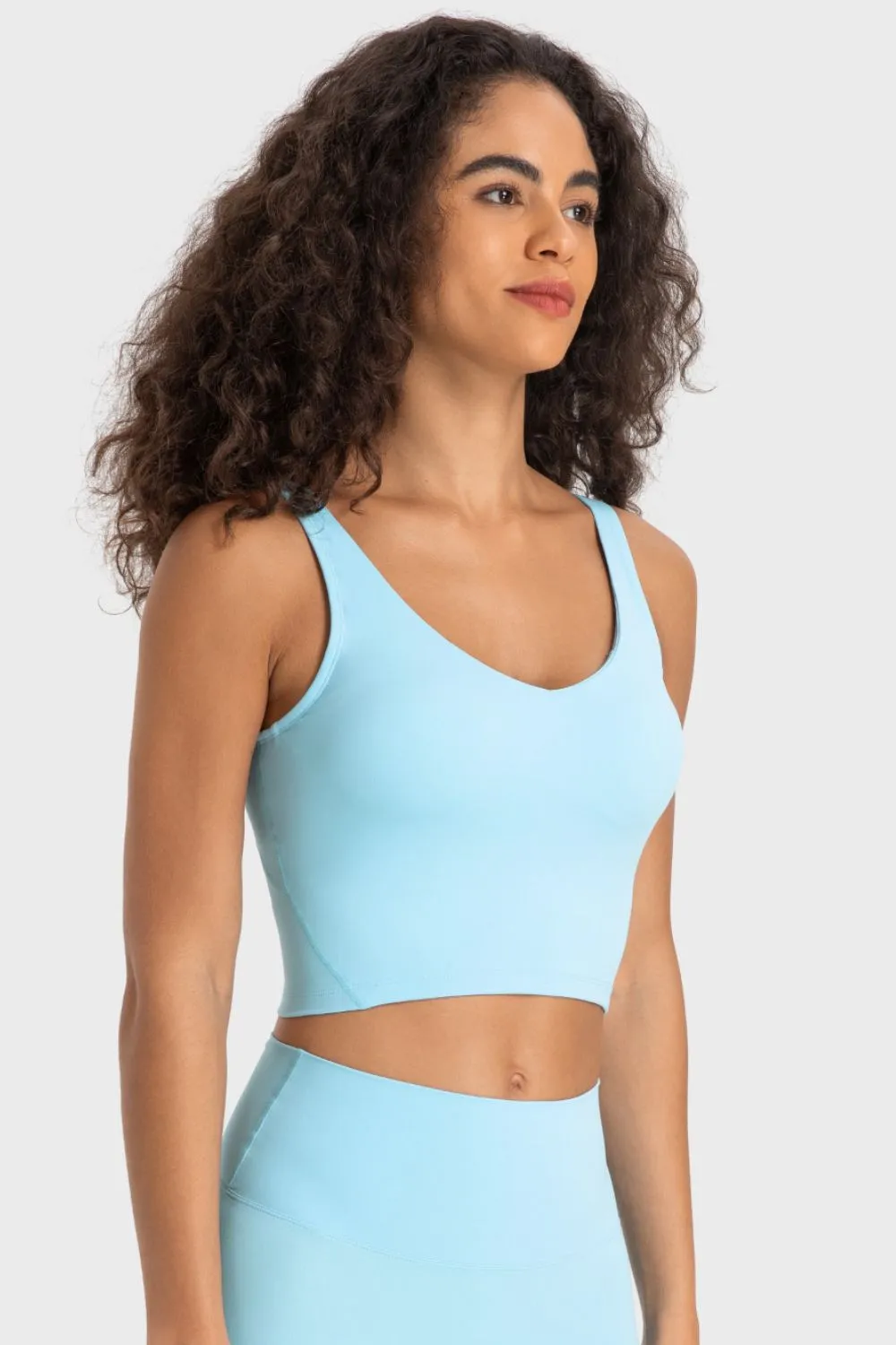 Deep V-Neck Crop Sports Bra, image 4