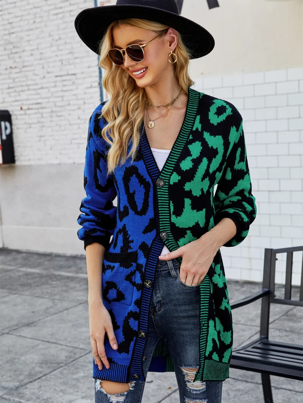 Leopard Button Down Longline Cardigan, image 10