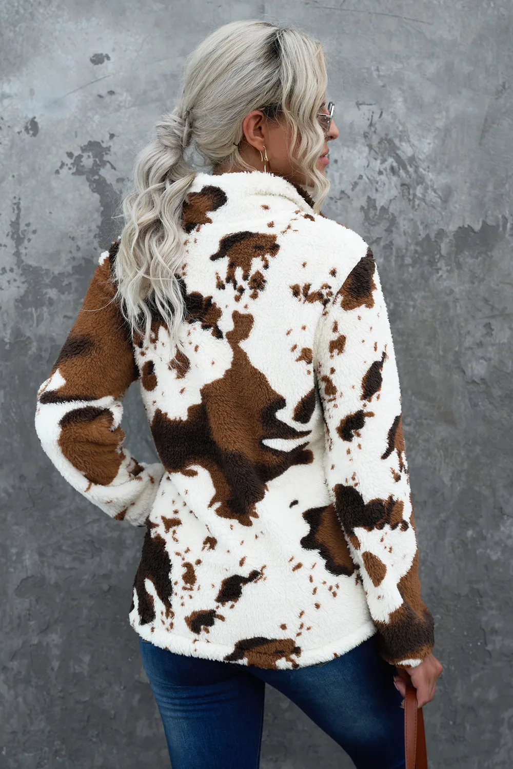 Quarter-Zip Long Sleeve Teddy Sweatshirt, image 2