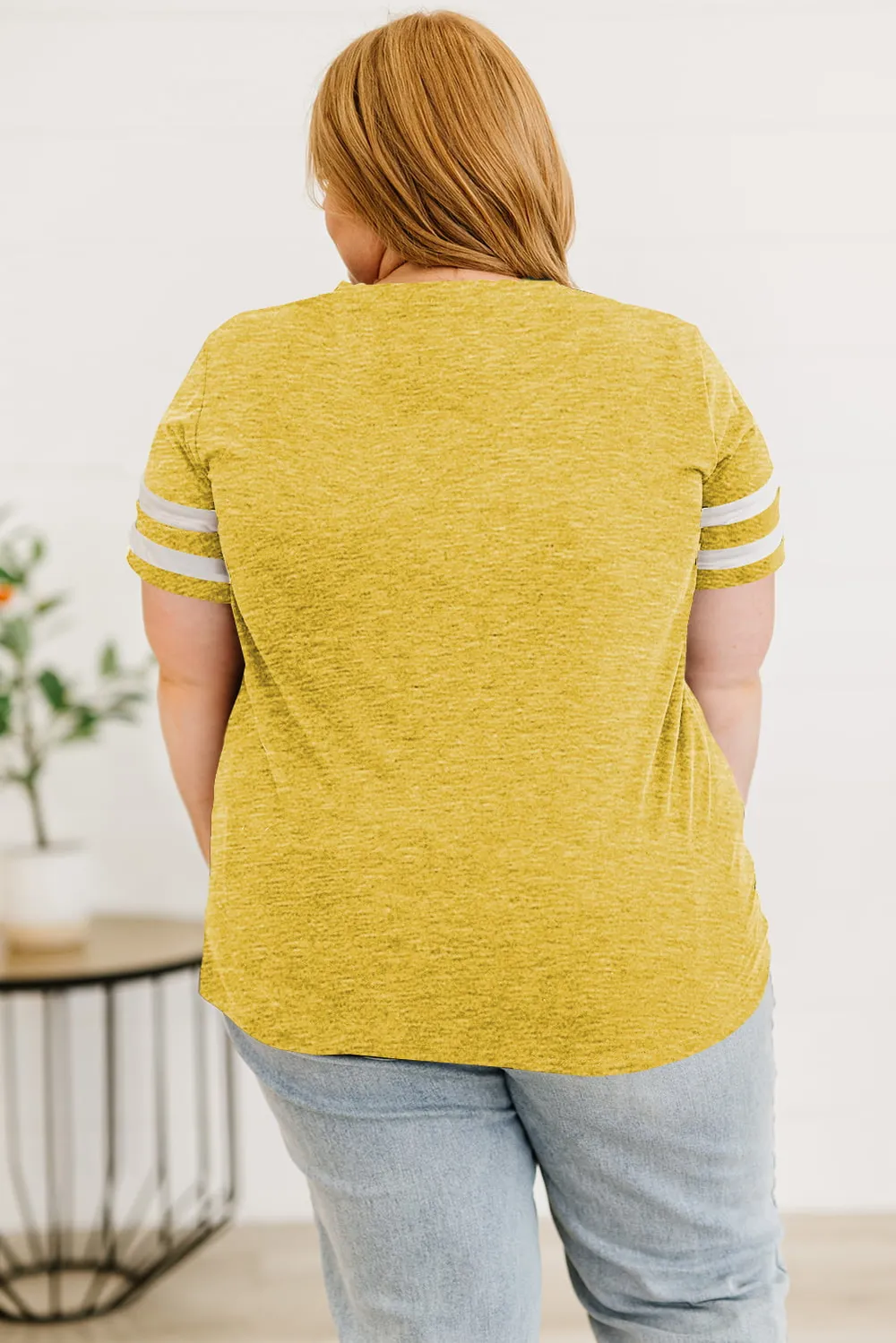 Plus Size Striped V-Neck Tee Shirt, image 4