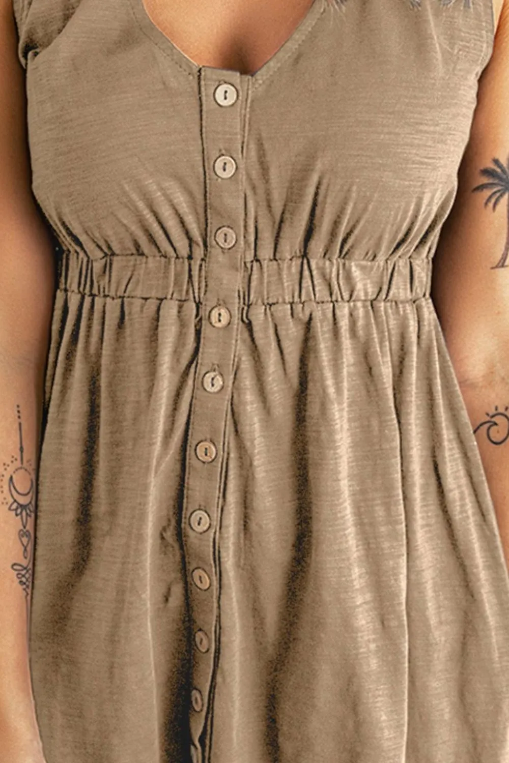 Sleeveless Button Down Mini Magic Dress, image 6