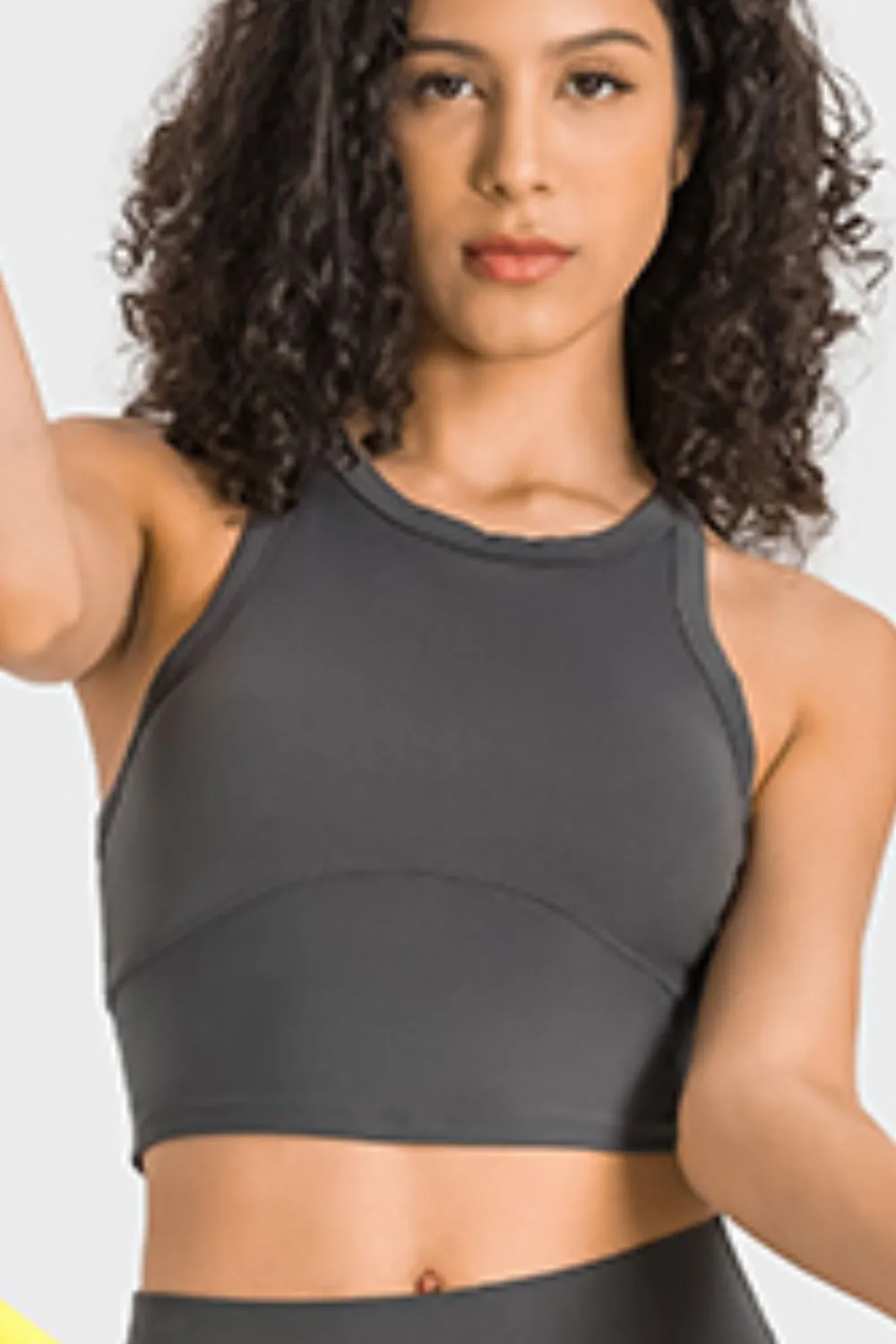 Racerback Cropped Sports Tank, image 2