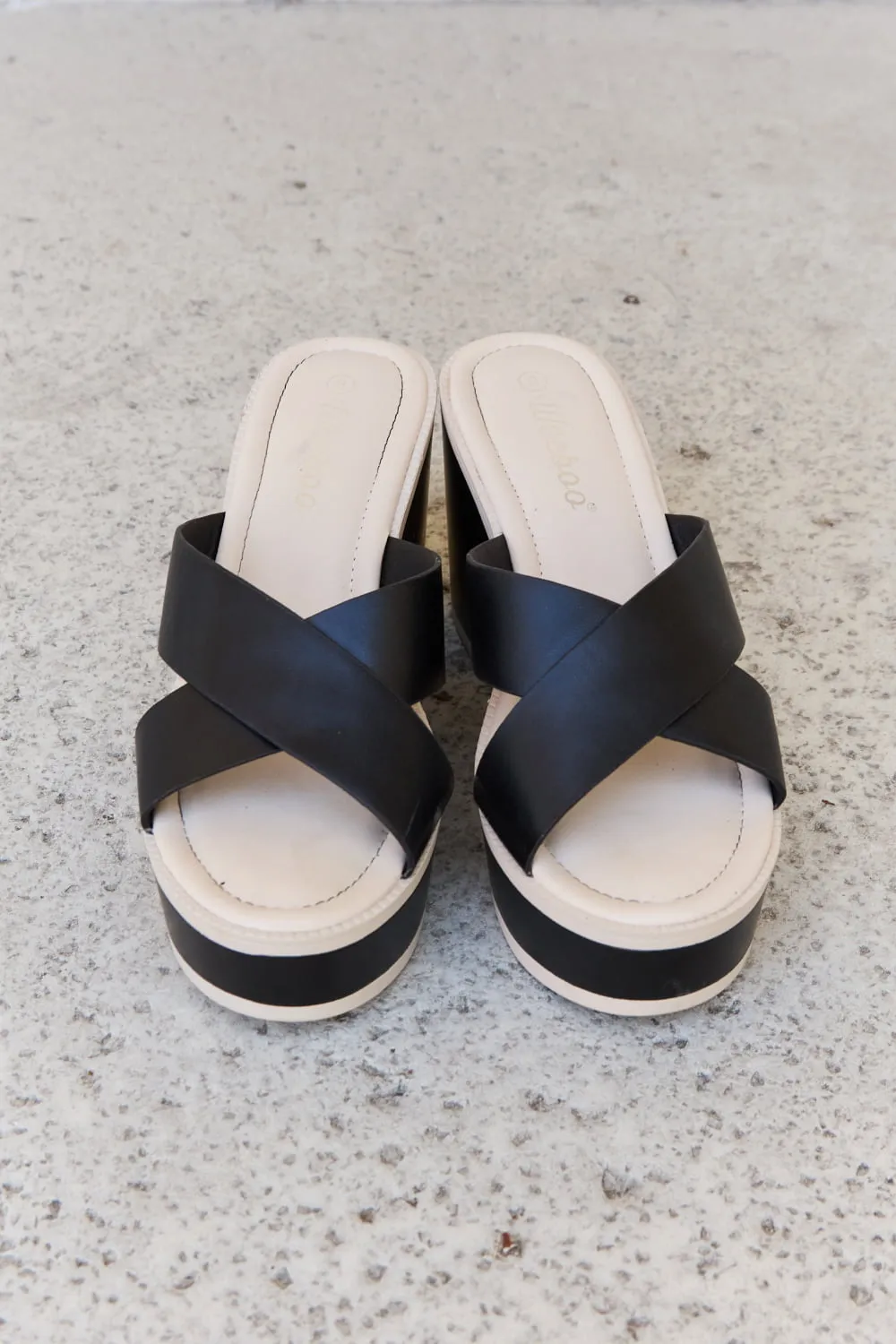 Cherish The Moments Contrast Platform Sandals in Black, image 2