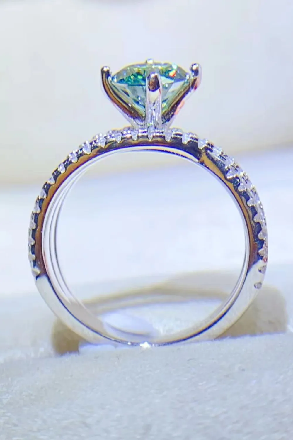 1 Carat Moissanite Contrast 925 Sterling Silver Ring, image 5