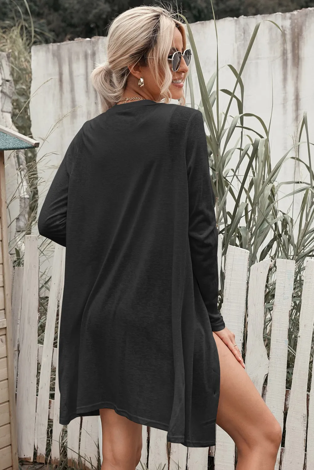 Button Down Long Sleeve Longline Cardigan, image 4