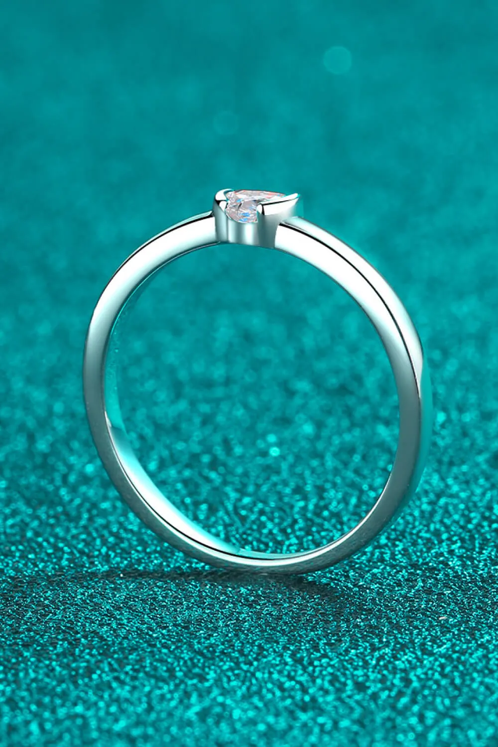 Heart-Shaped Moissanite Solitaire Ring, image 2