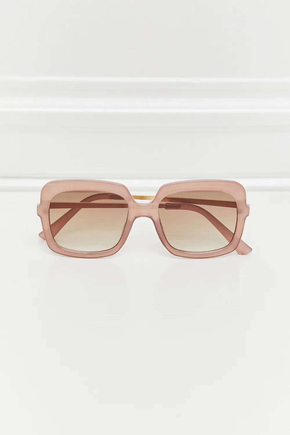 Square Metal-Plastic Hybrid Temple Sunglasses, image 2